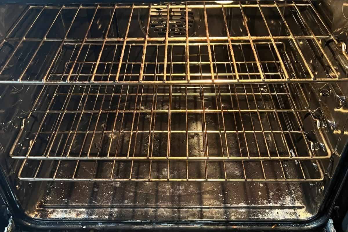 Positioned oven racks. 