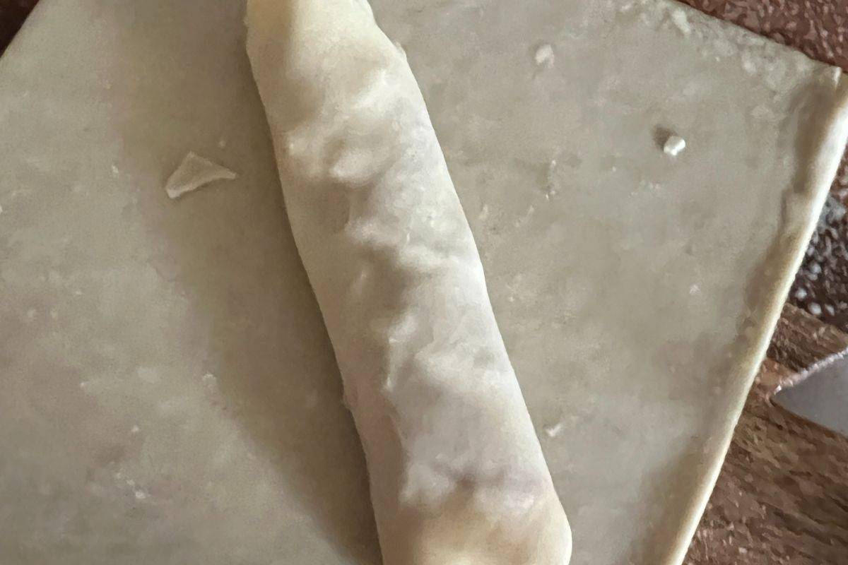 Rolled up pizza egg rolls. 