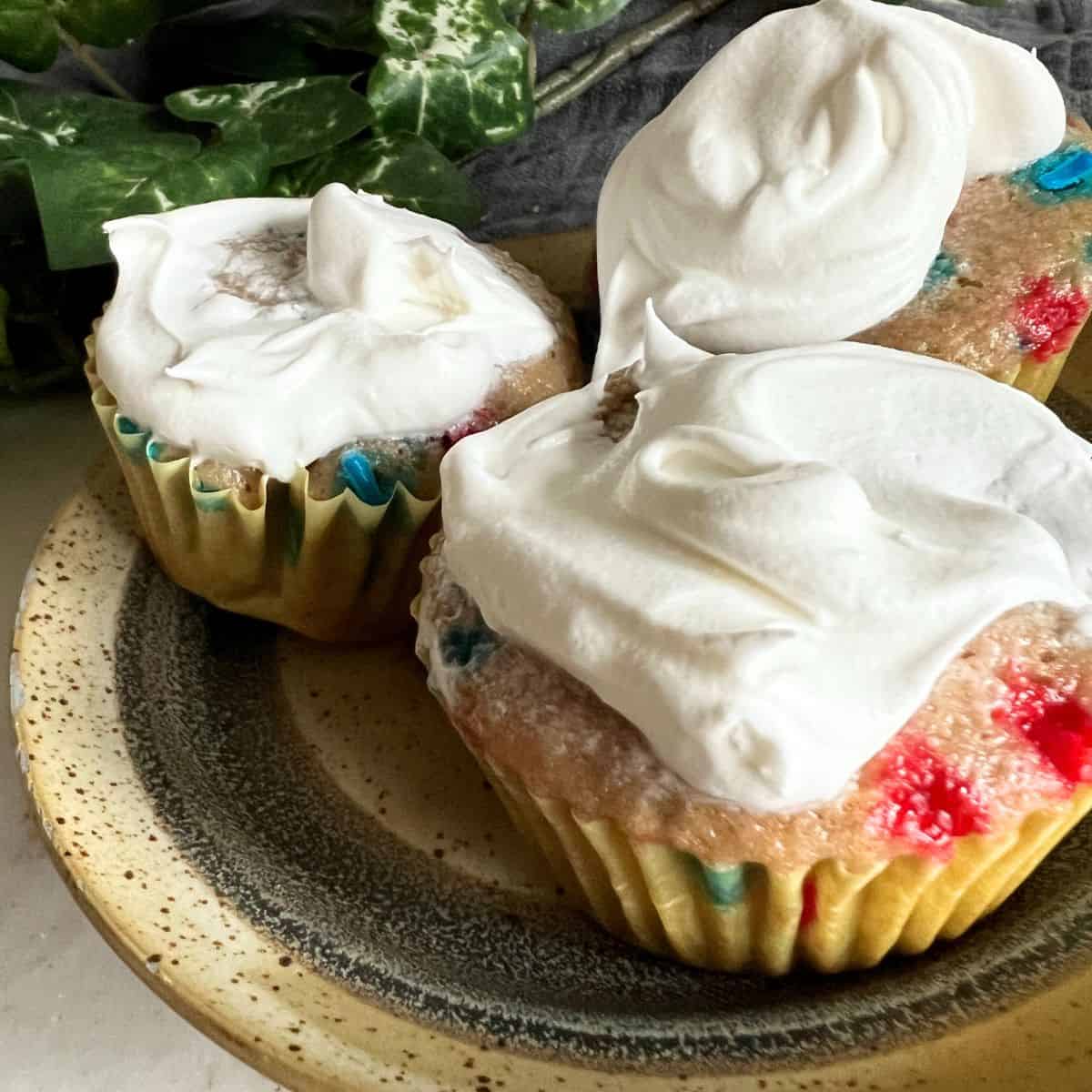 Skinny Funfetti Cupcakes are made with a can of diet soda and box of cake mix.