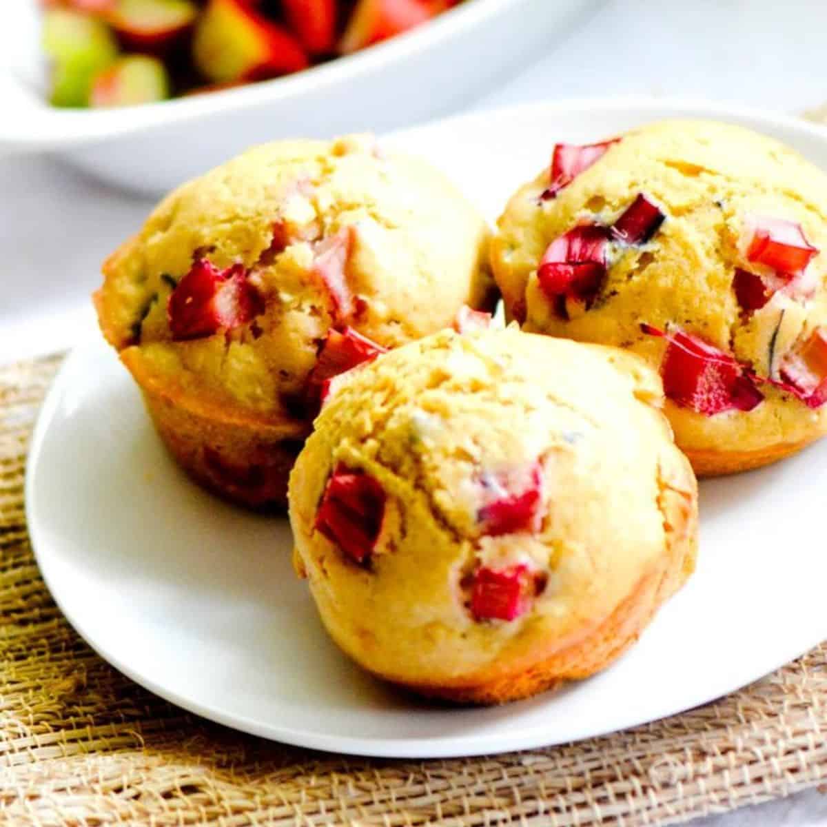 Springtime is the best season because Rhubarb is fresh and in season. Rhubarb muffins are a great way to use up some extra rhubarb that you have lying around in your garden this time of year
