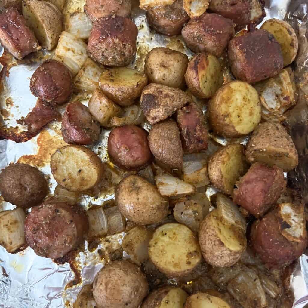 Smoked Sausage and Potatoes Roasted in Oven Recipe Diaries