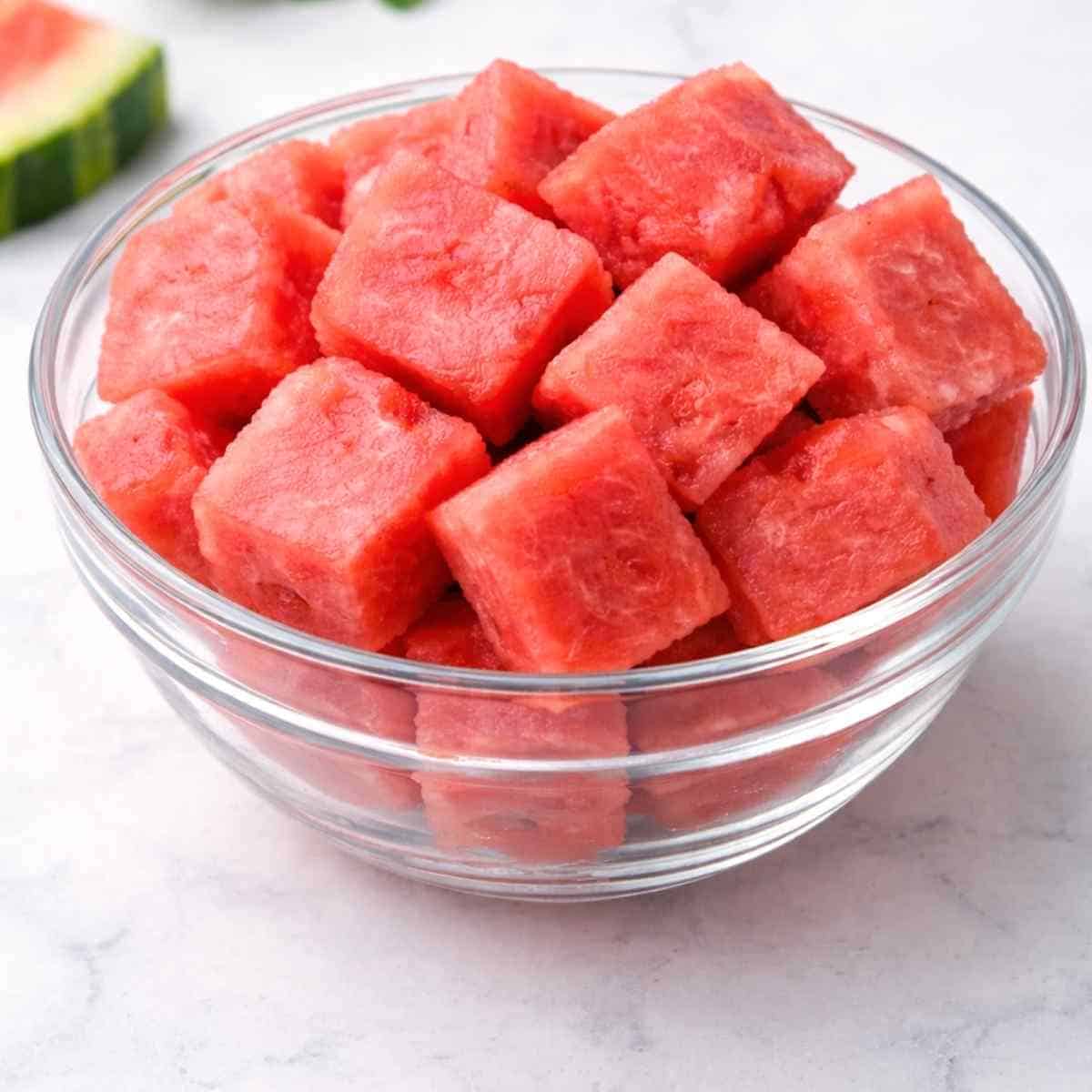 Ingredients needed for watermelon sorbet.