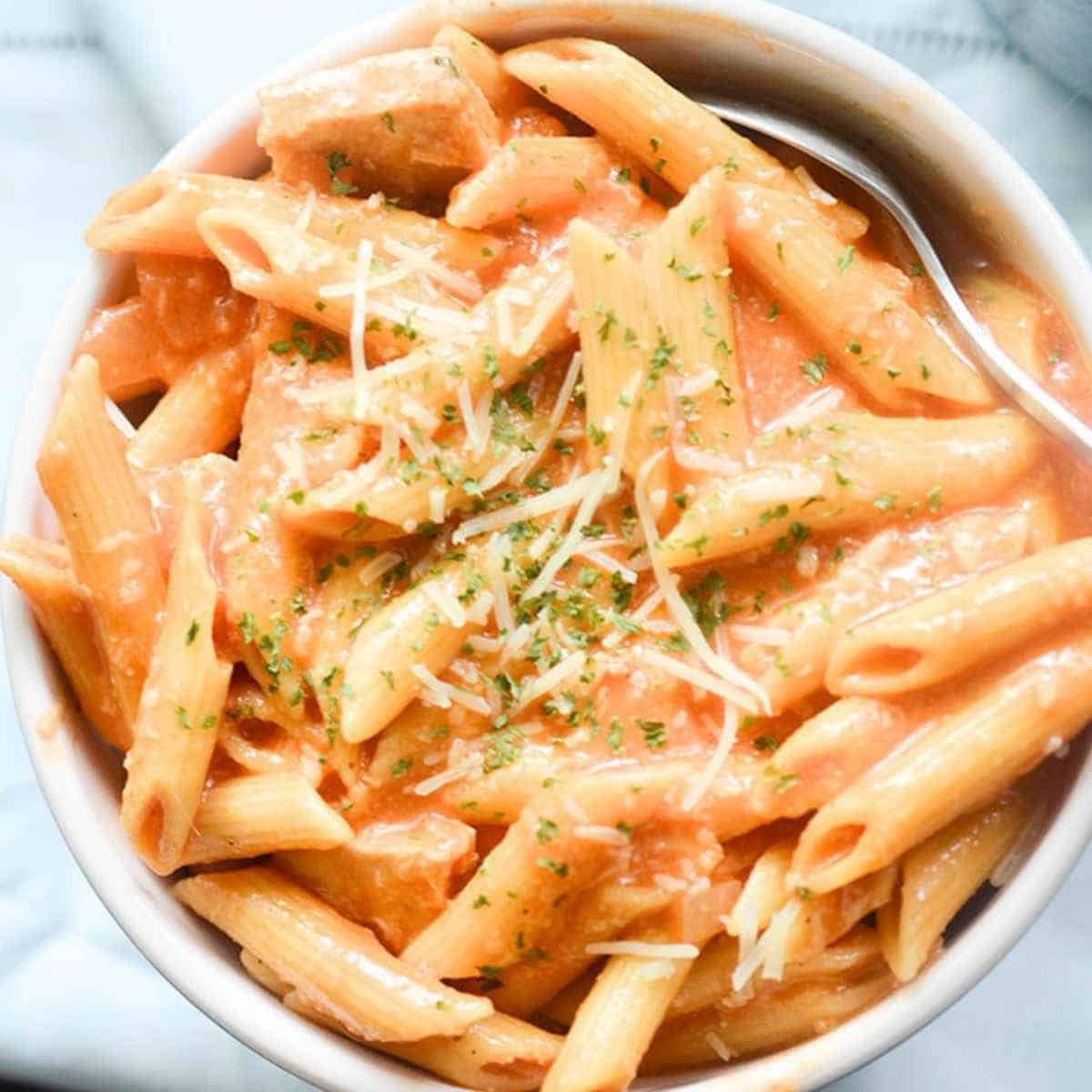 Chicken parmesan soup noodles.