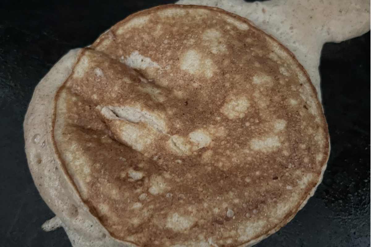 Finished egg white pancake.