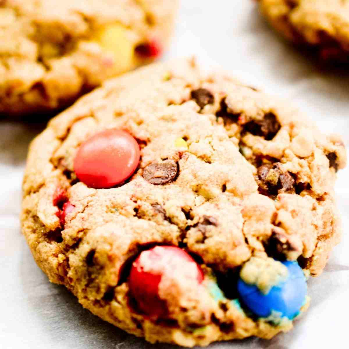 Paula Deen's monster cookies with M&M's.