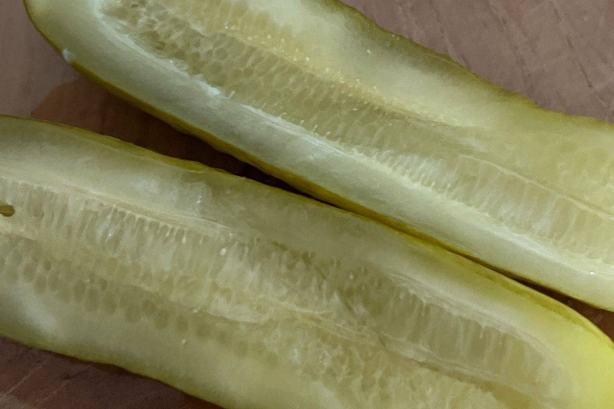 How to make a pickle sandwich step 1.
