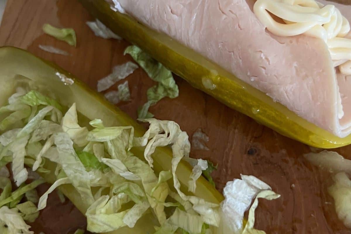 How to Make a pickle sandwich step 2.