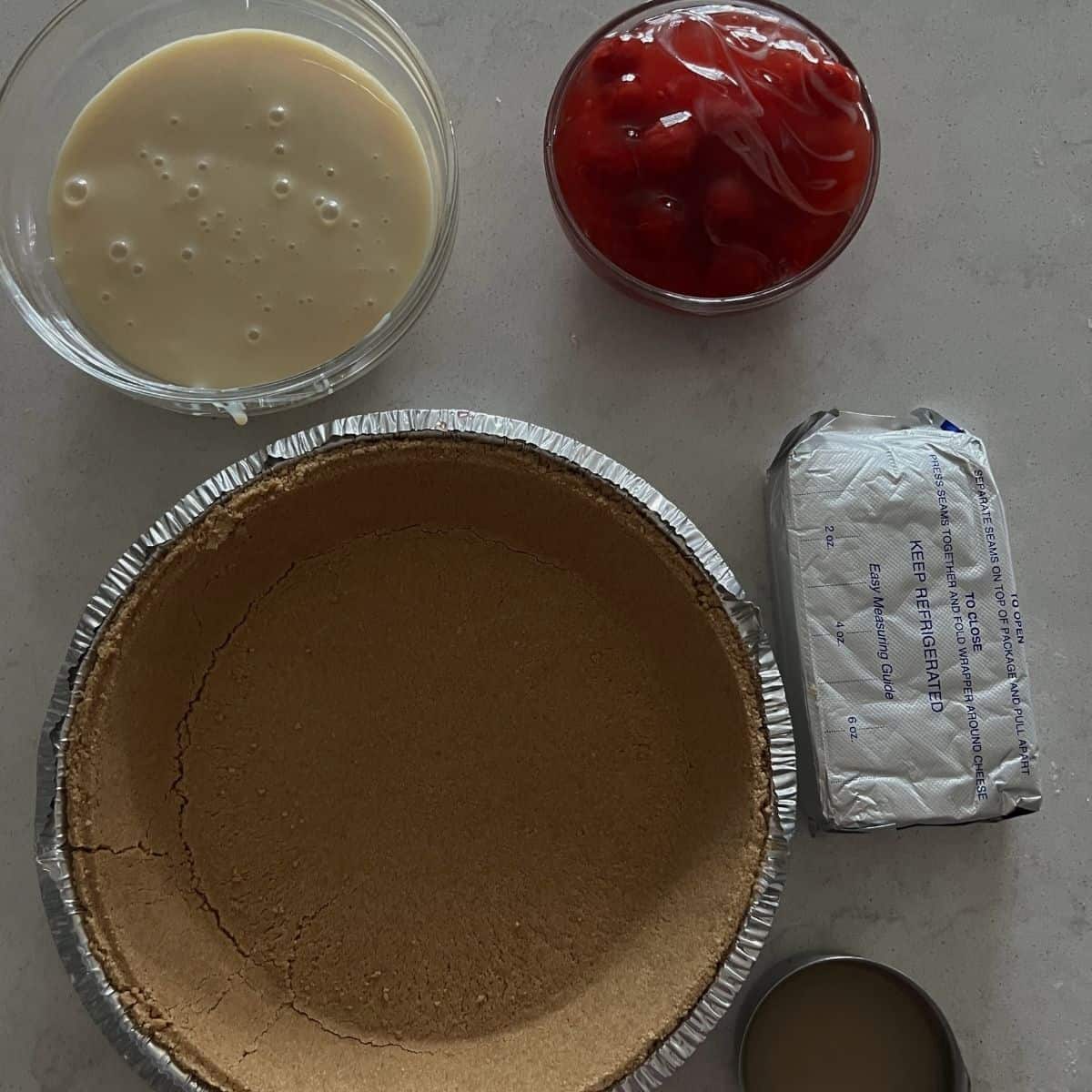 Ingredients Needed for Cherry Cream Cheese Pie. 