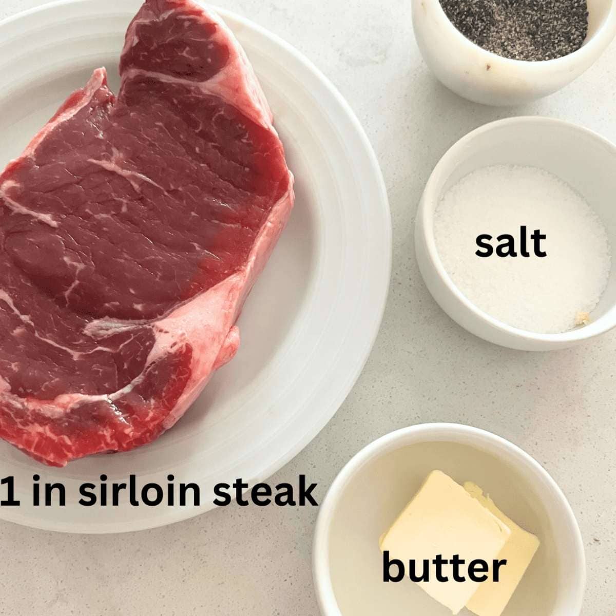 Ingredients needed for Air Fryer Steak. 
