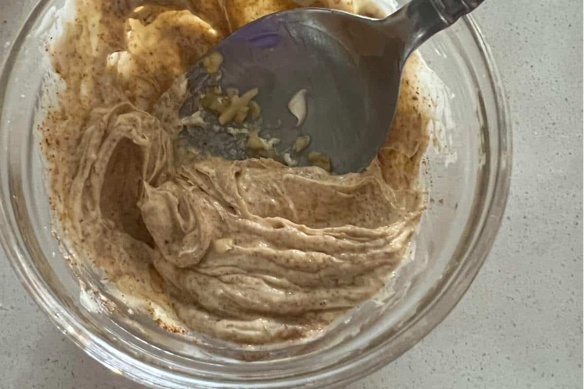 Seasoned butter with spices.