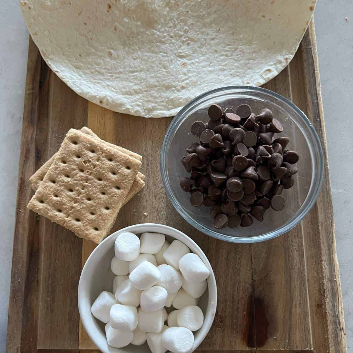 Ingredients Needed for Smore Quesadilla.