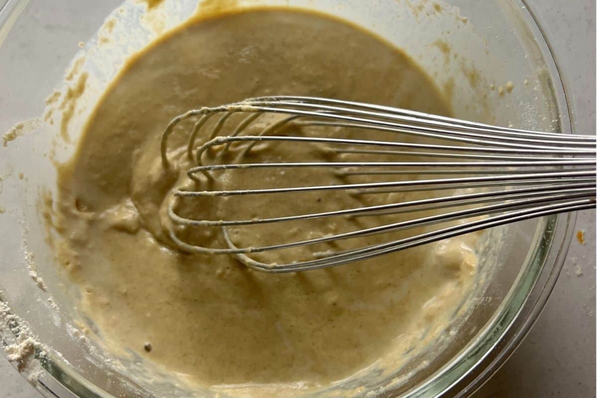 Pancake batter for pineapple upside down pancakes.