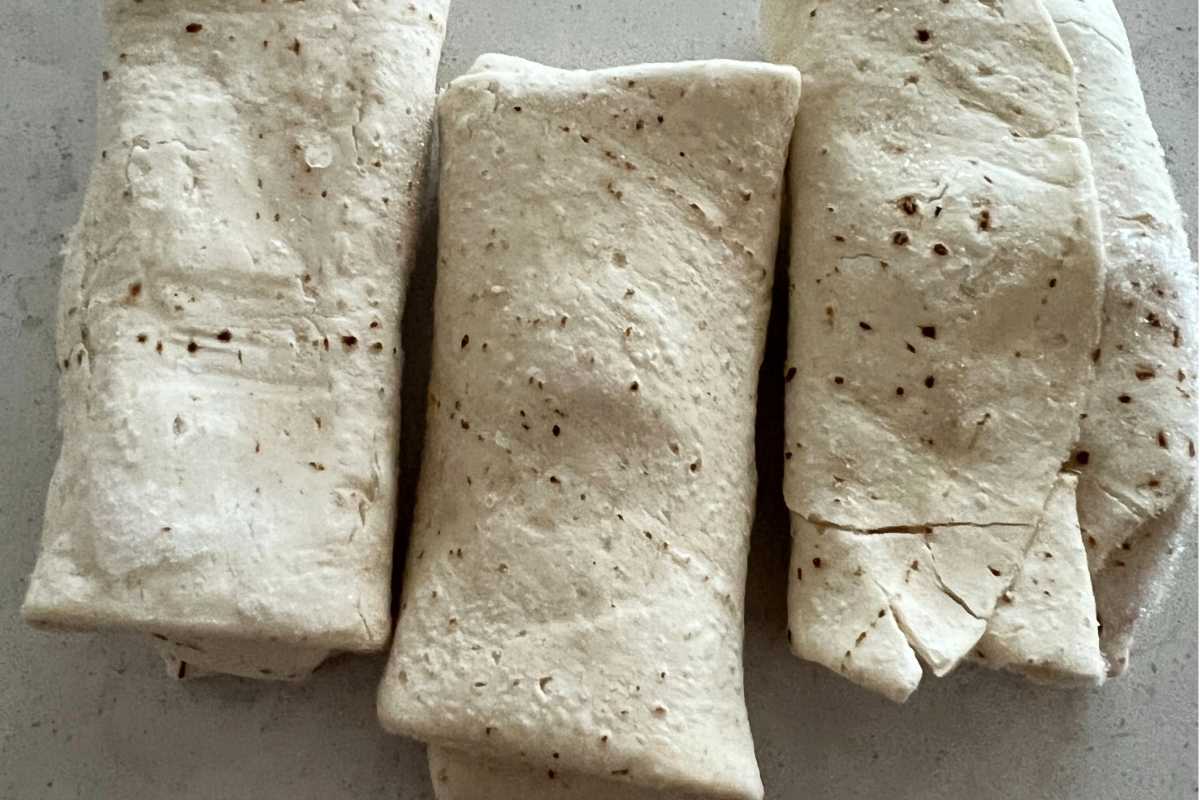Frozen burritos ready for air fryer.