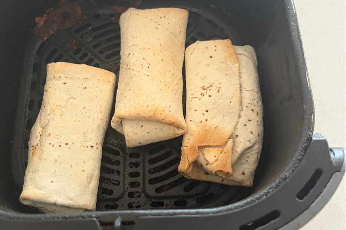 Crispy and toasted frozen burritos.