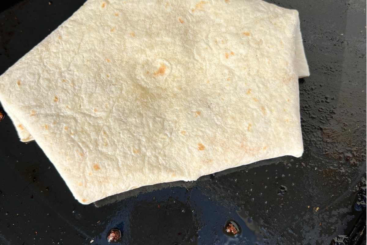 Folded Crunchwrap on Blackstone.