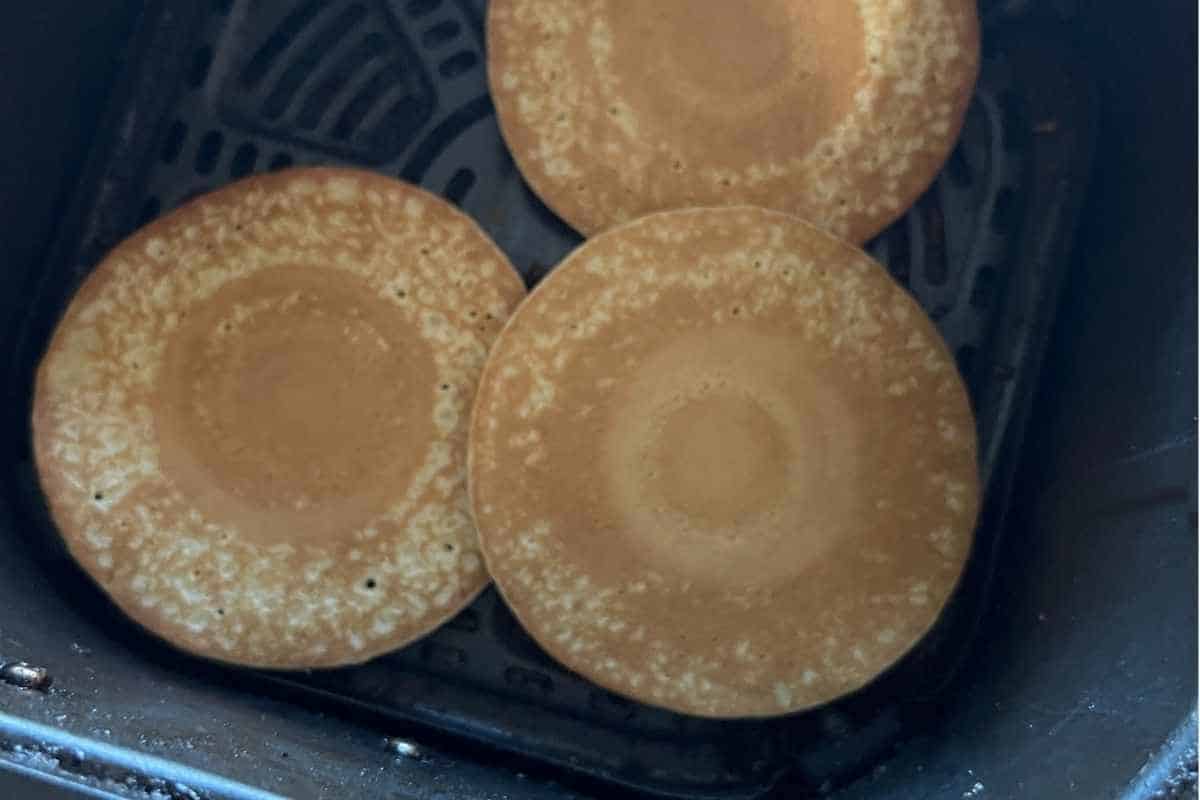 Cooked frozen pancakes in air fryer.
