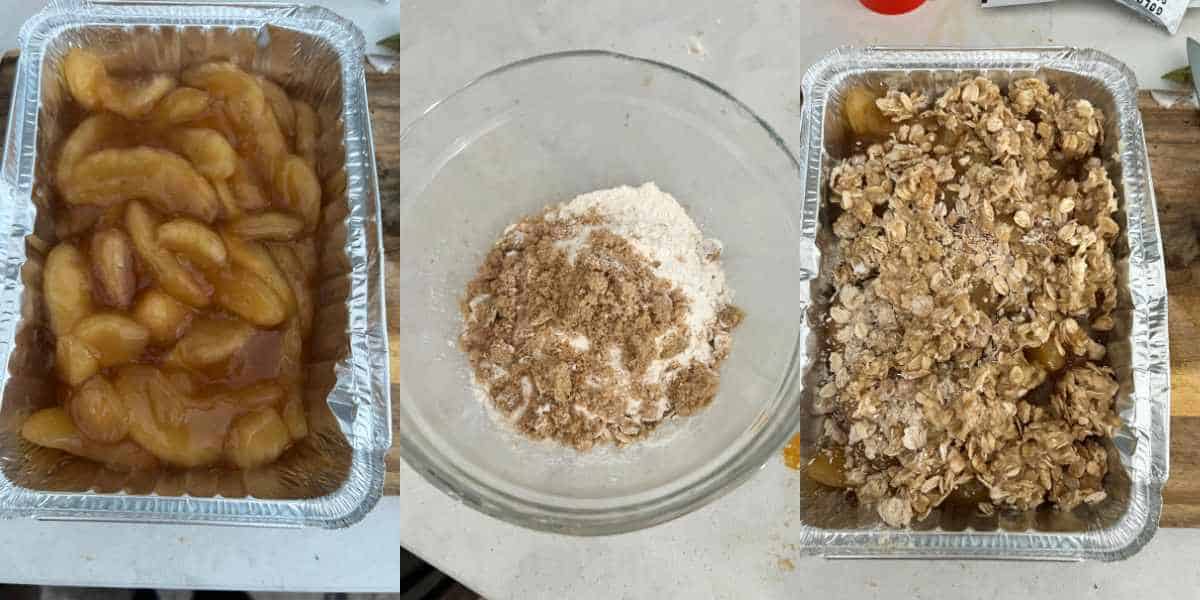 How to make apple crisp sheet pan step by step.
