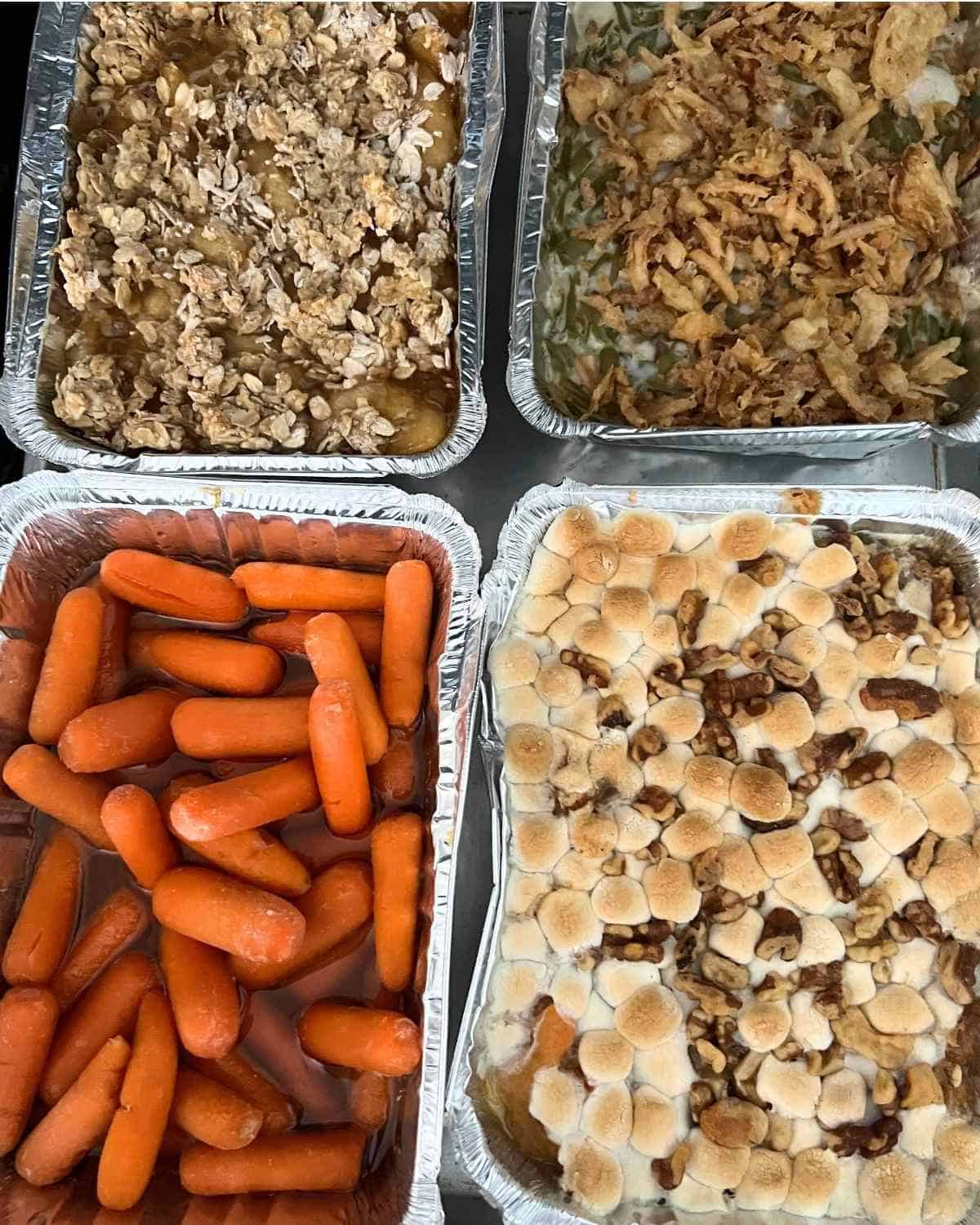 4 Thanksgiving sides on 1 sheet pan.