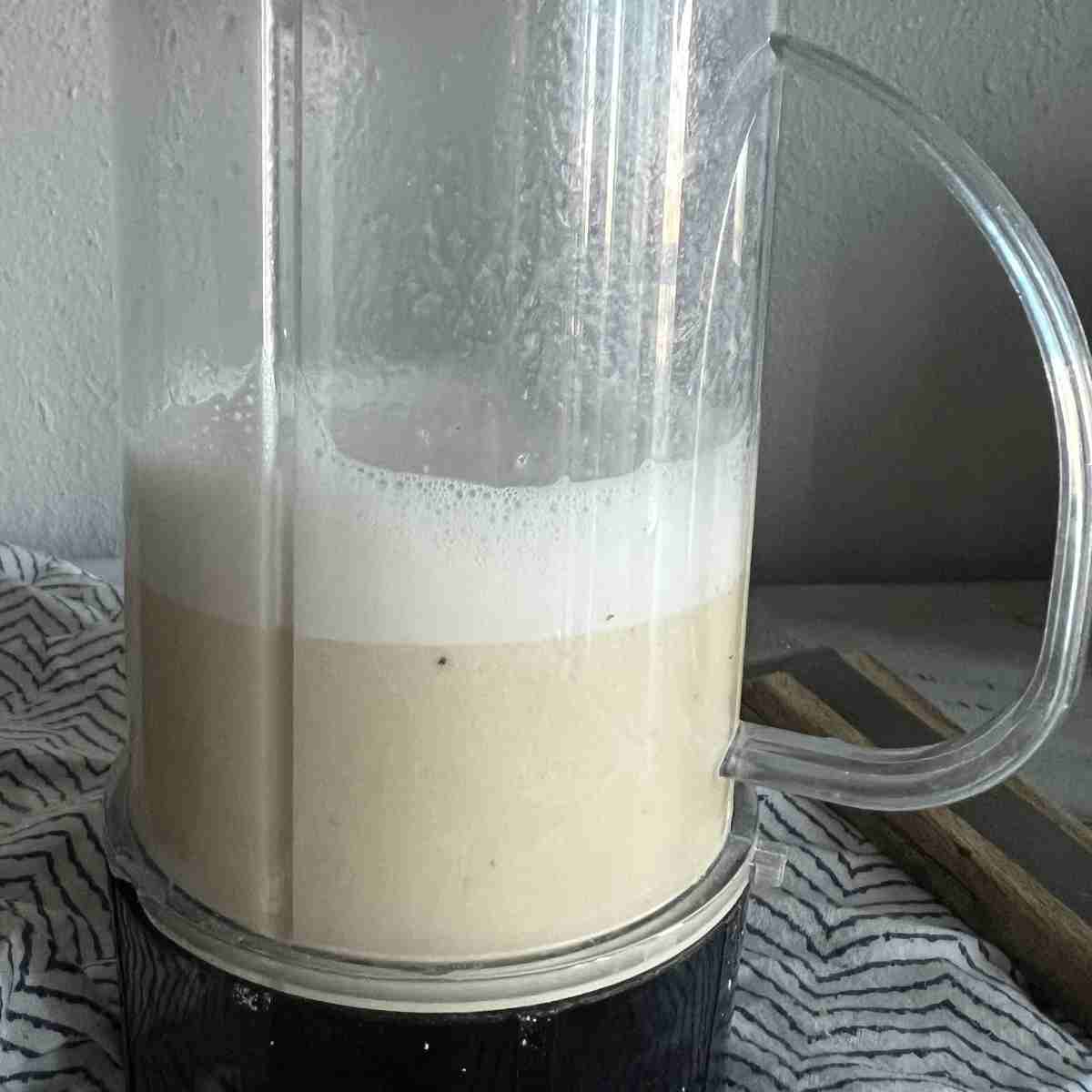Blended milk and banana.