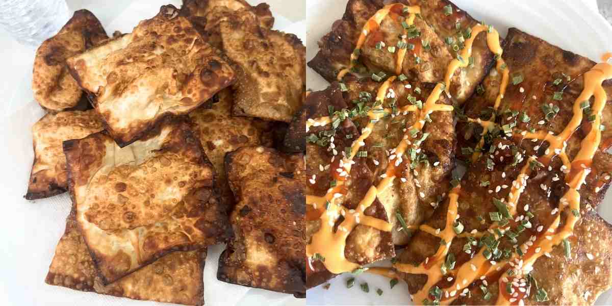 Crispy fried crab rangoon nachos.