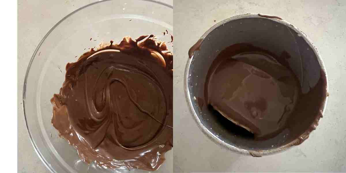 Melted chocolate in a pringles can. 