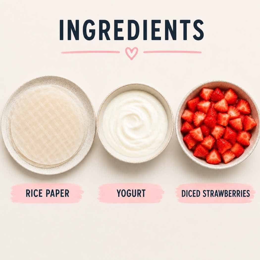 Ingedients needed for Rice Paper Mochi.