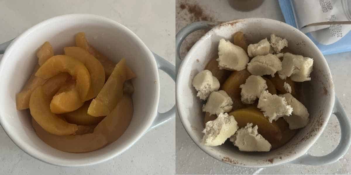 How to make peach cobbler with sugar cookie dough. 