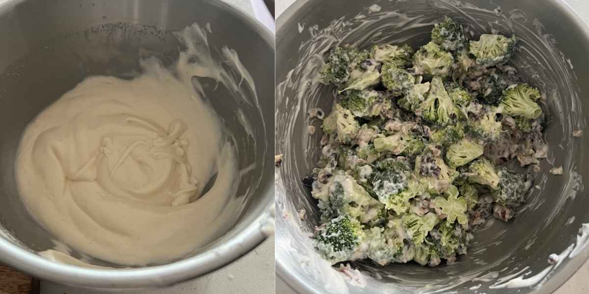 Dressing for broccoli salad. 