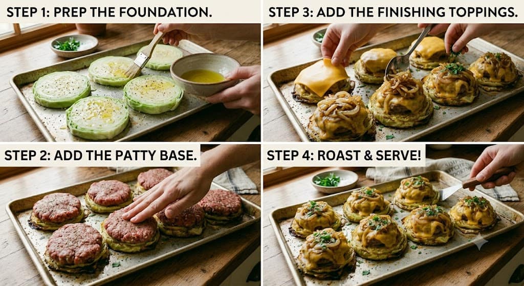 How to make cabbage burgers step by step photo.
