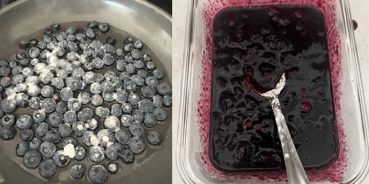 Blueberry compote for grilled cheese. 