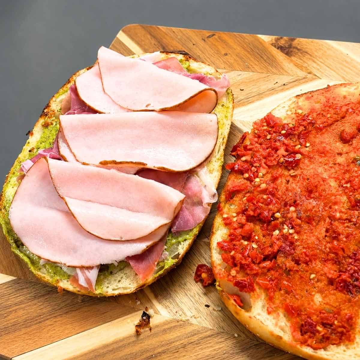 Trader Joes viral focaccia sandwich.