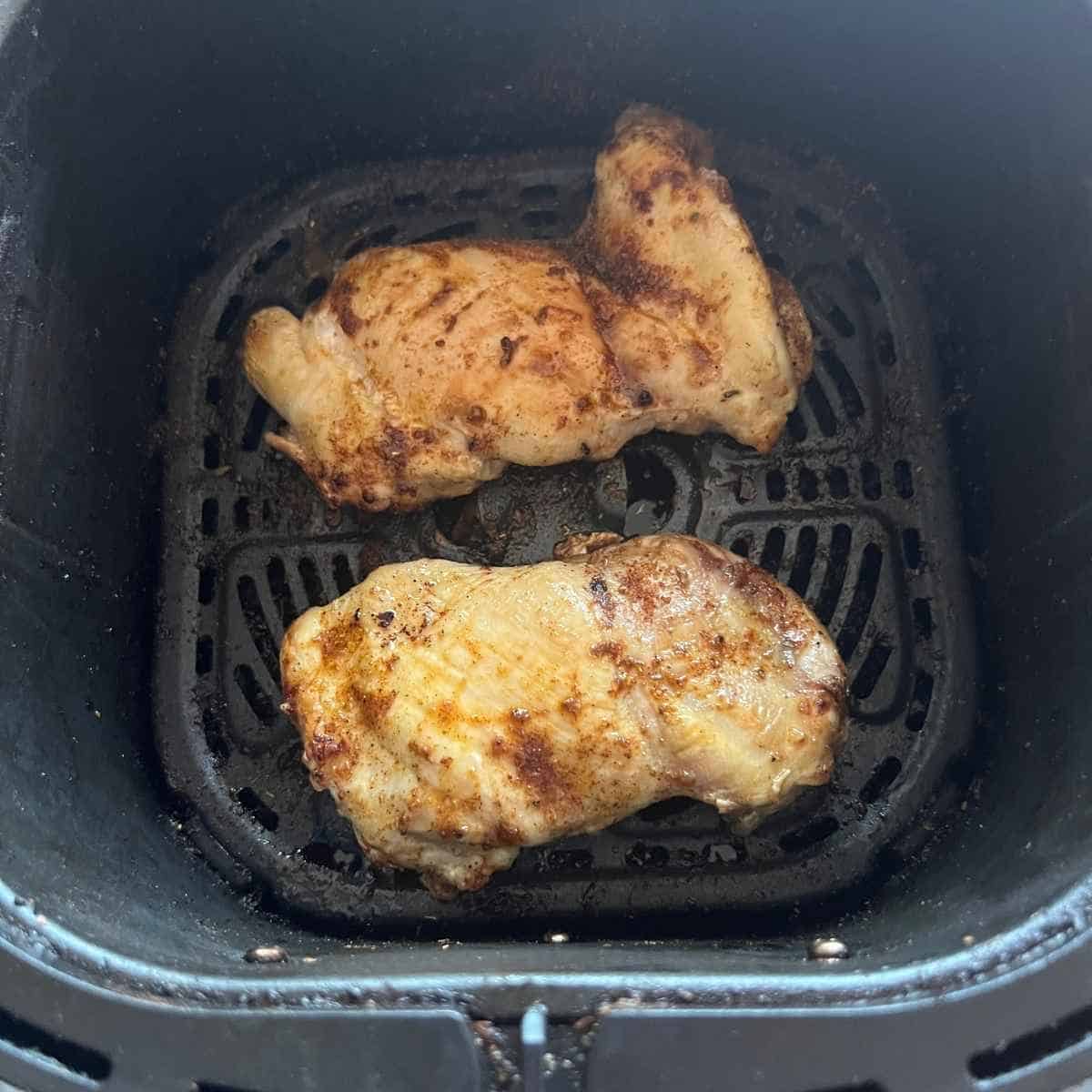 Air Fryer boneless chicken thighs from frozen.
