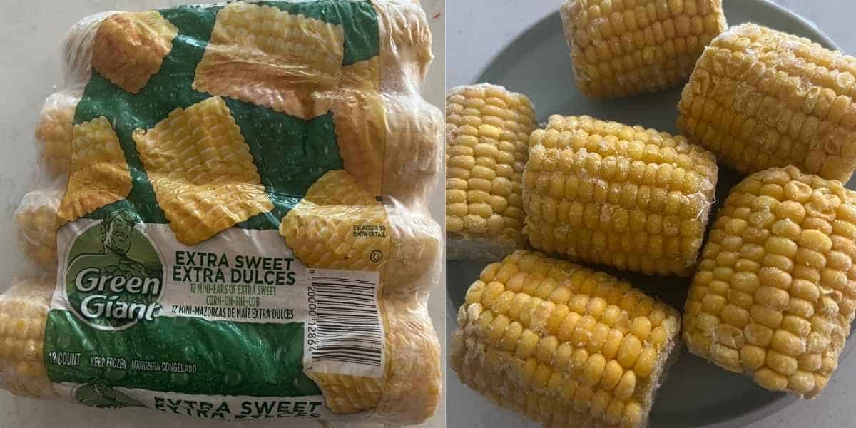 Ingredients needed for air fryer frozen corn on the cob. 