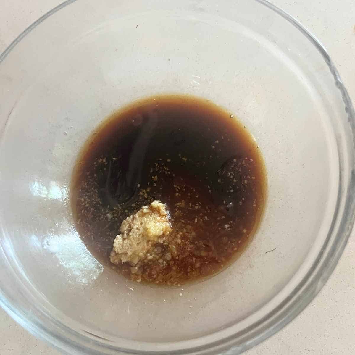 Egg roll sauce in a bowl.