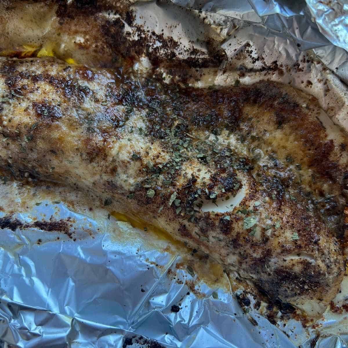 Grilled walleye recipe with blackened seasoning.