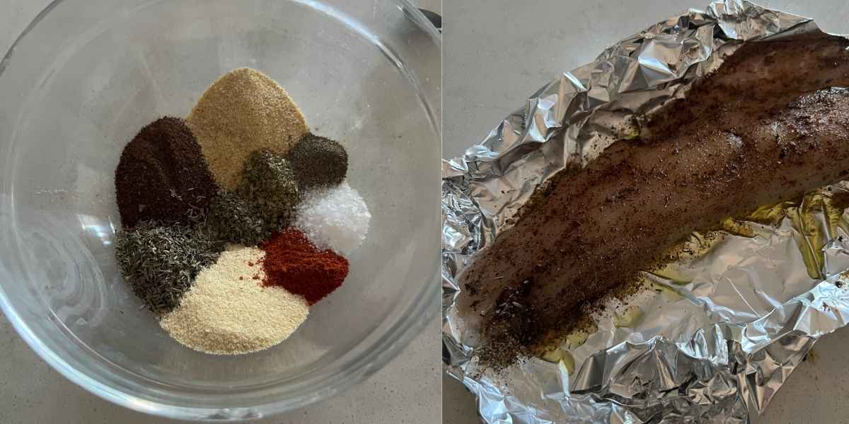 Blackened seasoning for grilled walleye.