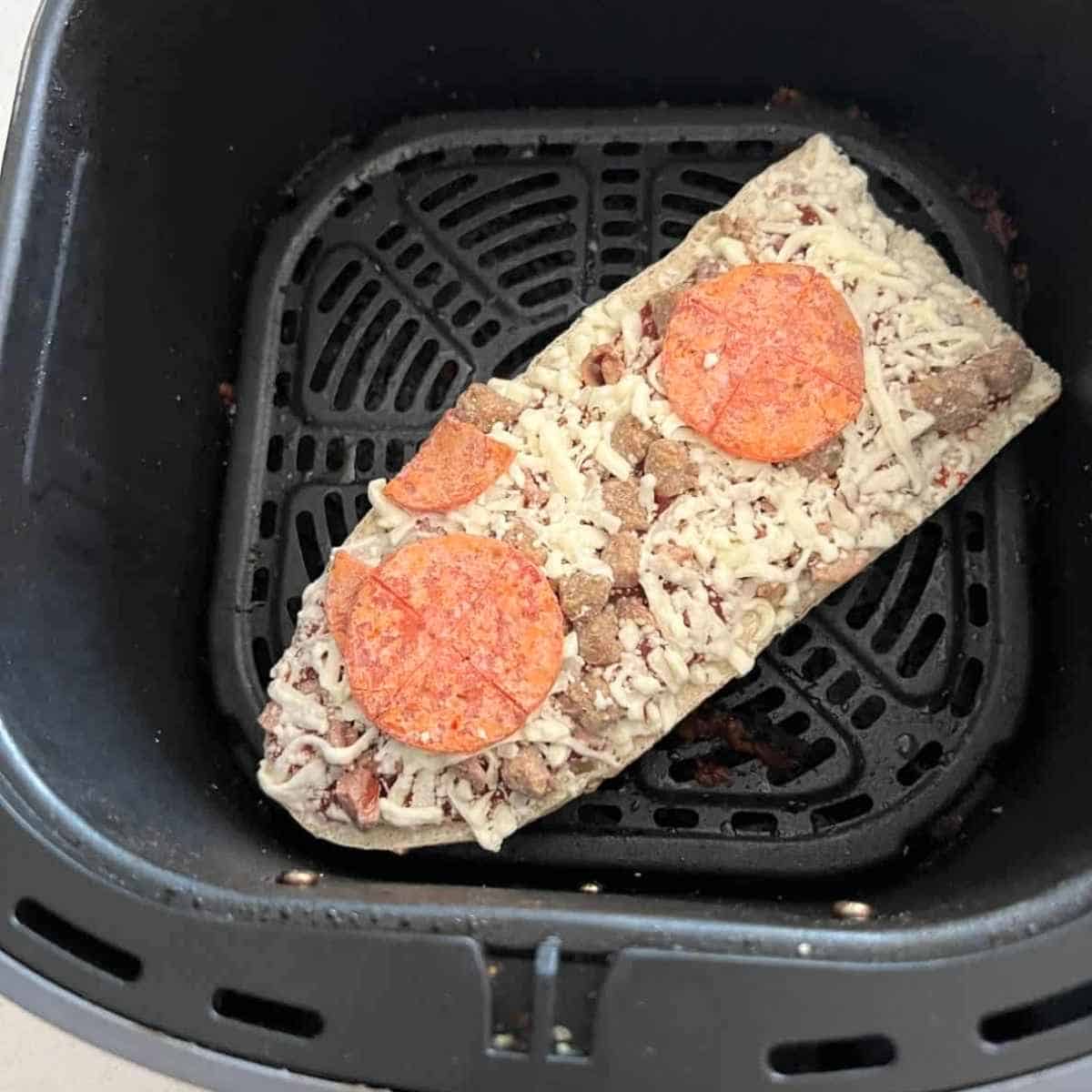 Frozen pizza in air fryer.