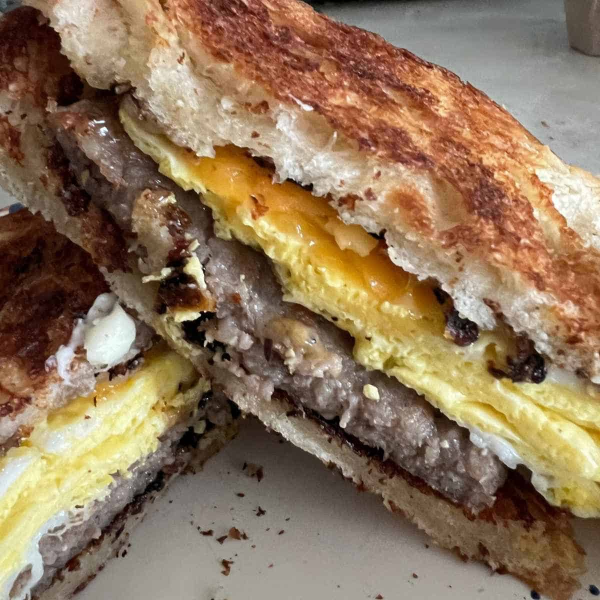 Aldi croissant toast breakfast sandwich.